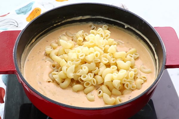 add cooked pasta