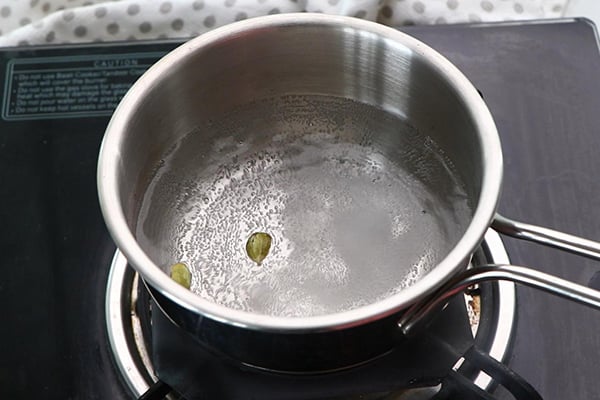 add water, cardamom