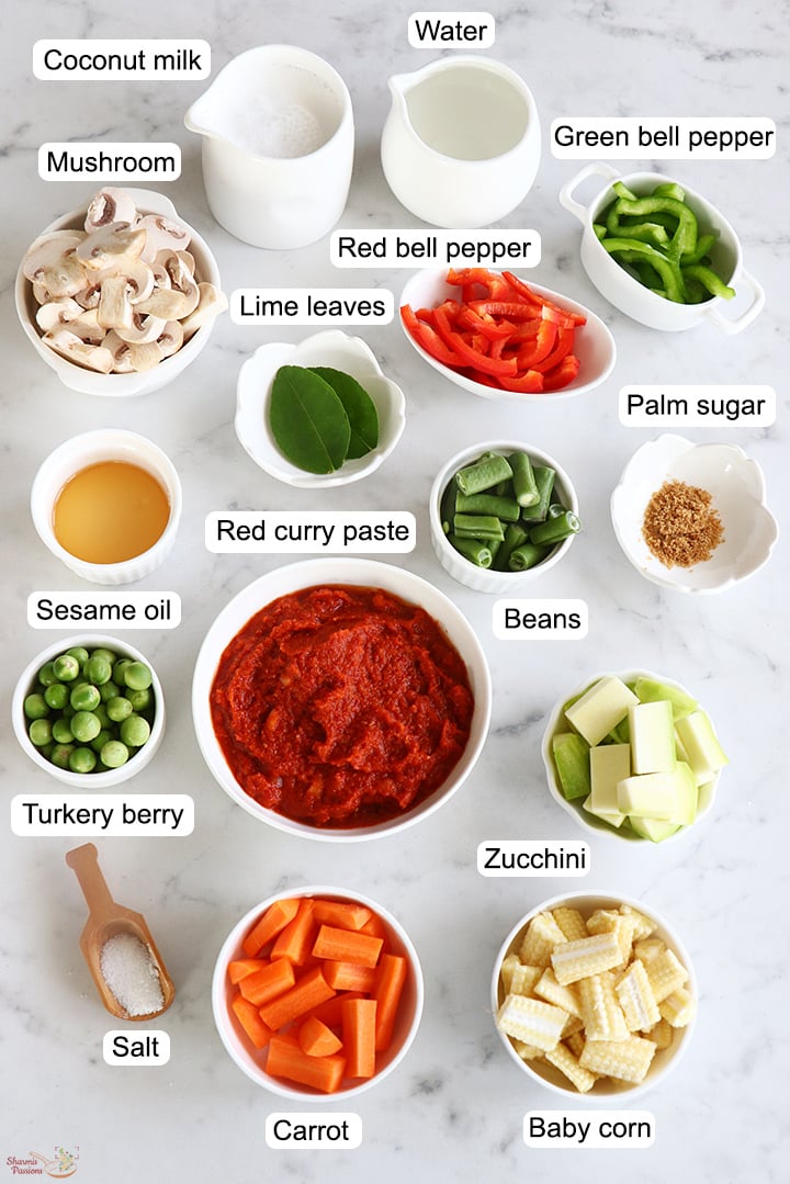 ingredients needed to make thai red curry