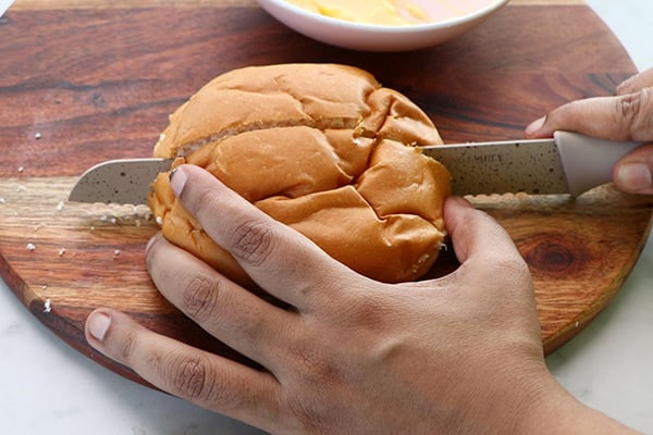 cut into half