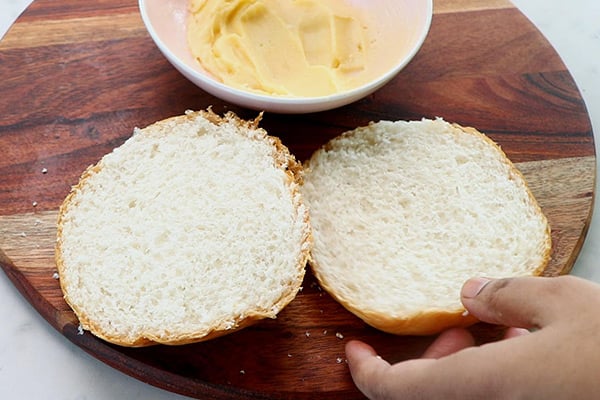 cut into half
