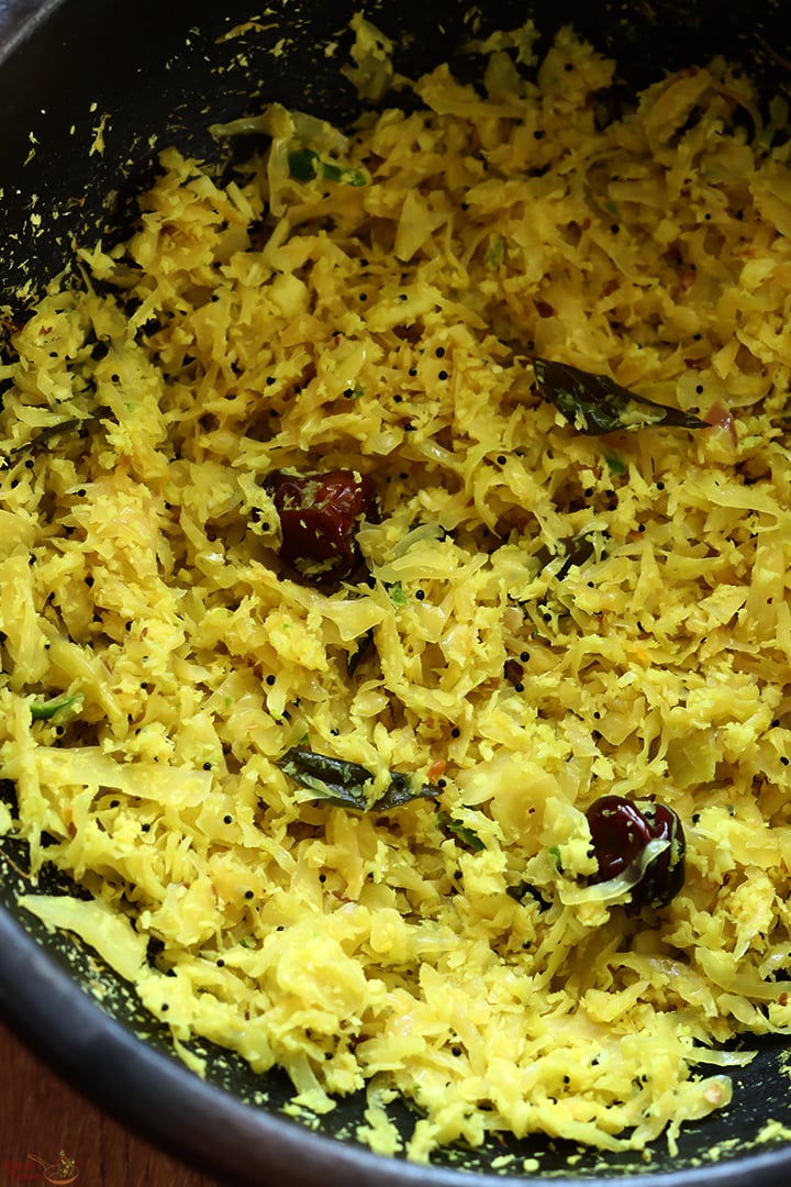 cabbage thoran just cooked
