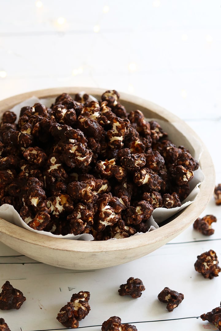 chocolate popcorn served