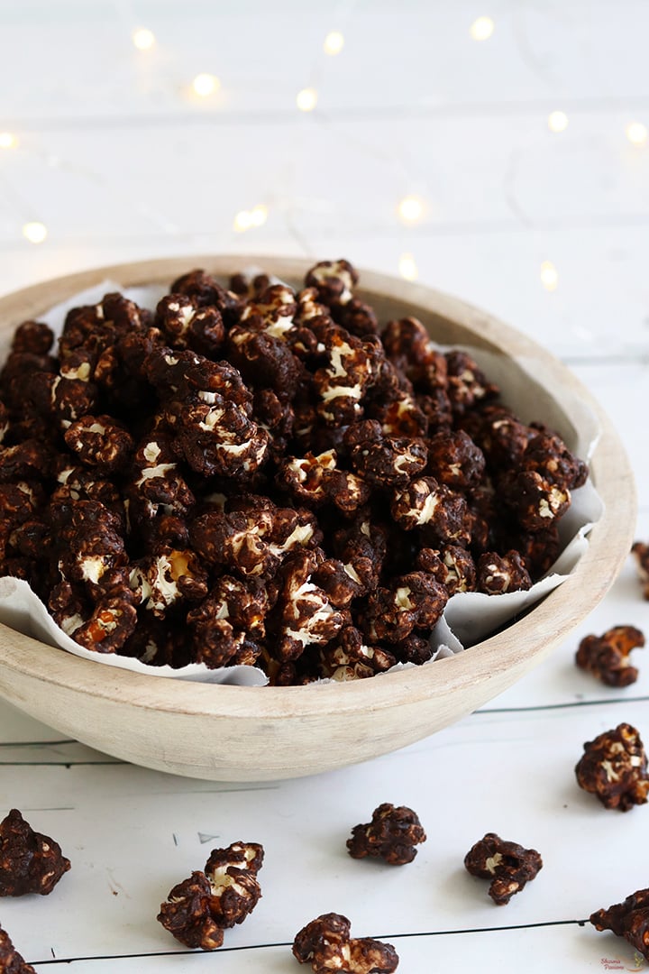 chocolate popcorn served