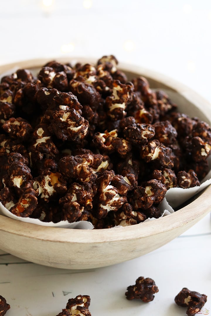 chocolate popcorn served