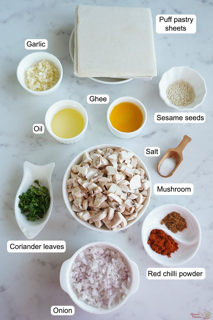 ingredients needed to make mushroom puffs