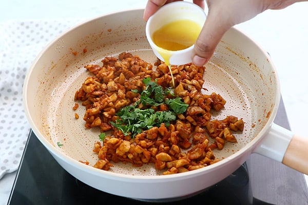 add coriander, ghee