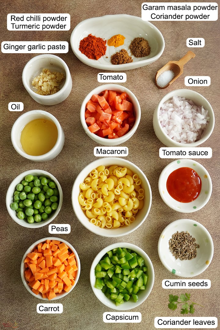 ingredients needed to make masala macaroni