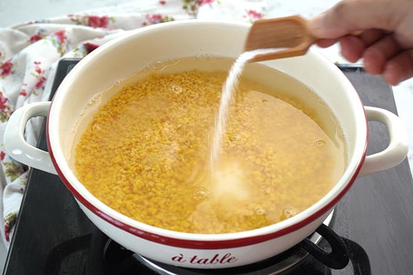 add water, salt