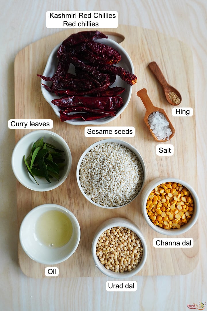 ingredients needed to make sesame seeds powder