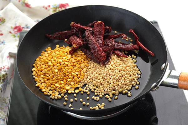 add lentils, chillies